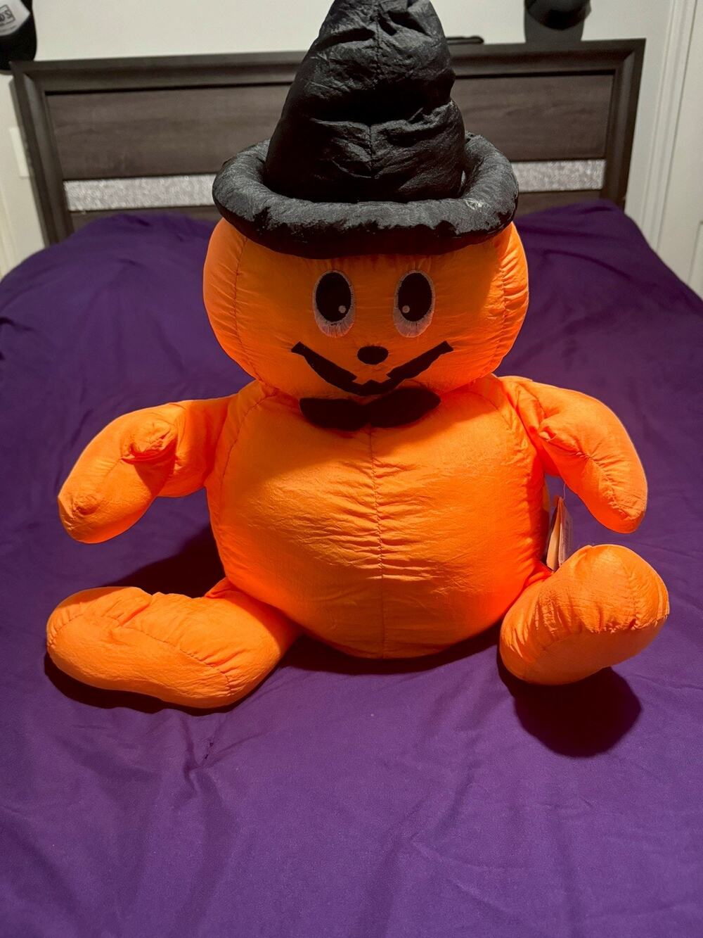 Vintage 1988 CHRISHA PLAYFUL PLUSH Pumpkin Halloween Nylon Stuffed Toy NWT